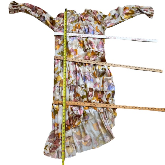 ZIMMERMANN Tempo Asymmetric Tiered Ruffle Dress Size 0 Artsy Boho Chic Flirty - Picture 4 of 9